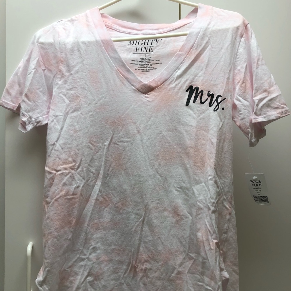 Tie dye pink and white Mrs. Tee